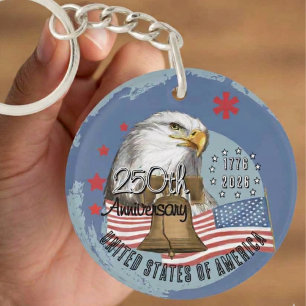 250 Years of America Eagle & Liberty We The People Key Ring