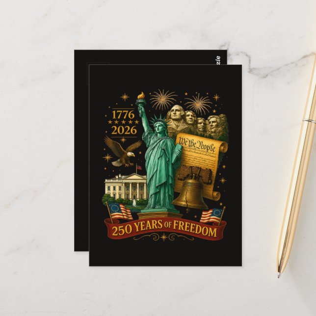 250 Years of American Freedom Postcard (Front/Back In Situ)