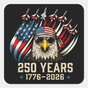 250 Years of American Freedom Square Sticker
