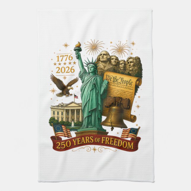 250 Years of American Freedom Tea Towel (Vertical)