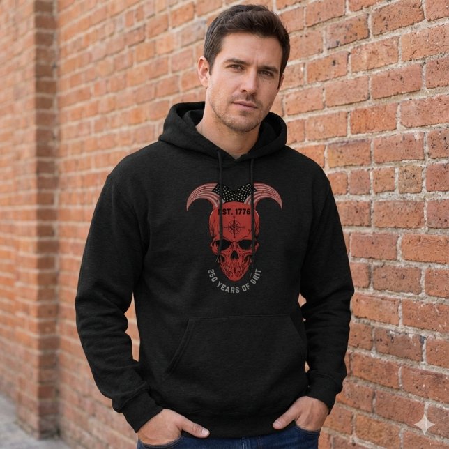 250 Years of American Grit Red Skull Hoodie (Creator Uploaded)