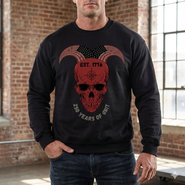 250 Years of American Grit Red Skull T-Shirt Sweatshirt (Creator Uploaded)