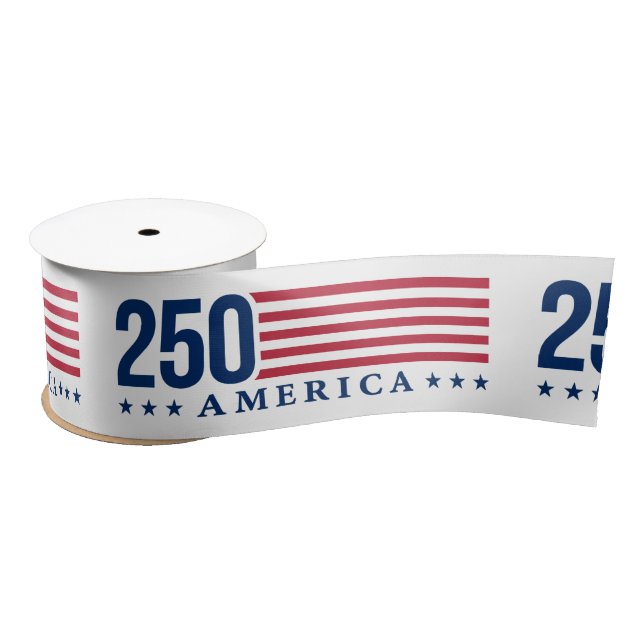 250 Years of American Independence Patriotic  Satin Ribbon (Spool)