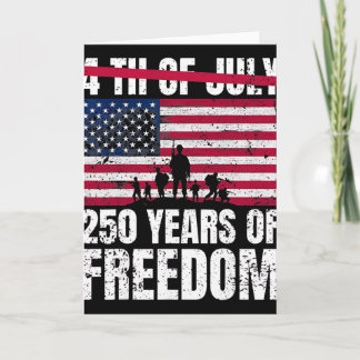 250 Years Of Defending Liberty Patriotic Usa Flag  Card