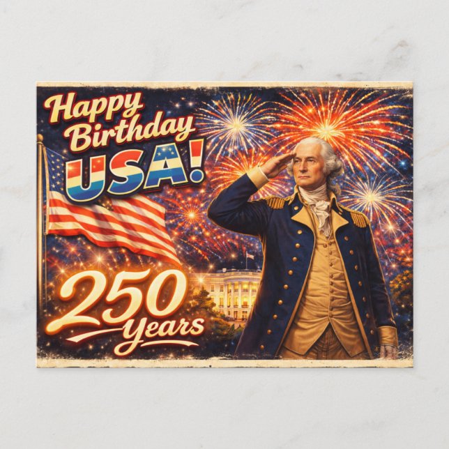 250 Years of Excellence & Independence Washington  Postcard (Front)