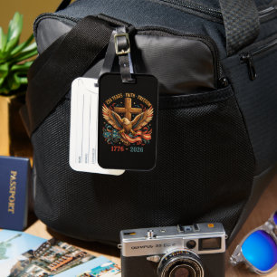 250 Years of Faith and Freedom Patriotic Eagle Luggage Tag