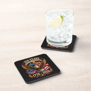 250 Years of Faith Freedom Eagle Patriotic Coaster