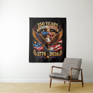 250 Years of Faith Freedom Eagle Patriotic Tapestry