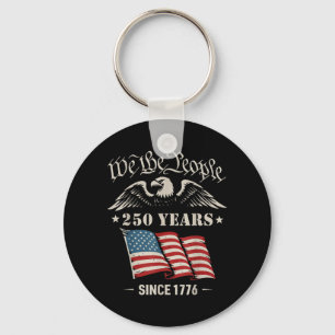 250 Years of Freedom 1776 2026 Patriotic Bald Key Ring
