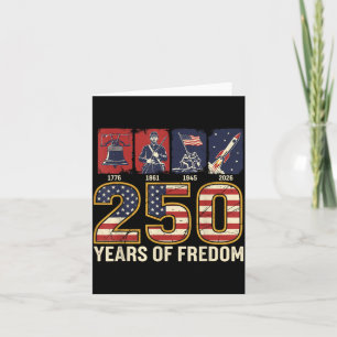 250 Years of Freedom 1776 2026 USA Freedom History Card