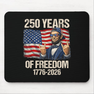 250 Years Of Freedom Abraham Lincoln American Flag Mouse Pad