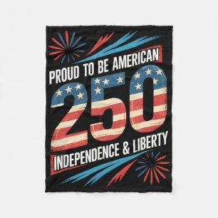 250 Years Of Freedom American 1776–2026 Patriotic Fleece Blanket