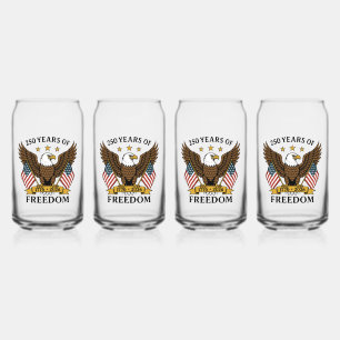 250 Years of Freedom America's Anniversary Can Glass