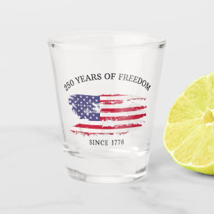 250 Years of Freedom Distressed American Flag Shot Glass