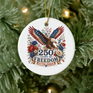 250 Years of Freedom Eagle 250th Anniversary USA Ceramic Tree Decoration