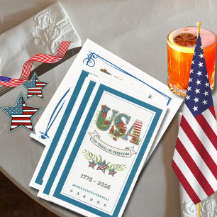 250 Years of Freedom Elegant Patriotic Paper Guest Napkin