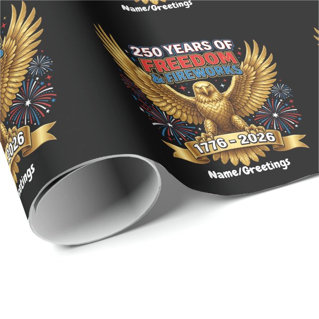 250 Years of Freedom & Fireworks  Wrapping Paper (Roll Corner)