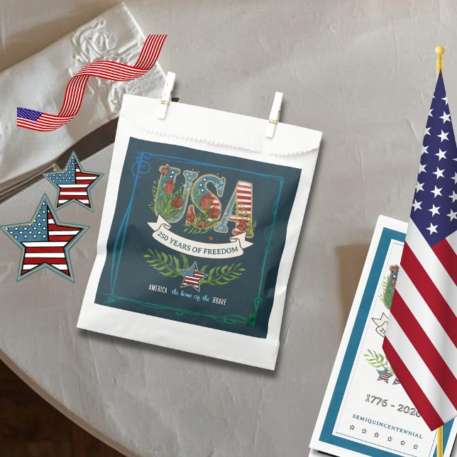 250 Years of Freedom Midnight Blue Elegant  Favour Bags (250 Years of Freedom Midnight Blue Elegant Favor Bag)