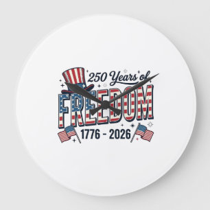 250 Years of Freedom Patriotic Anniversary Shirt_1 Large Clock