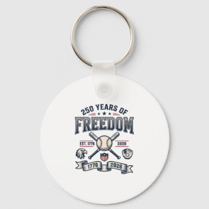250 Years of Freedom Patriotic Baseball Design_1 Key Ring