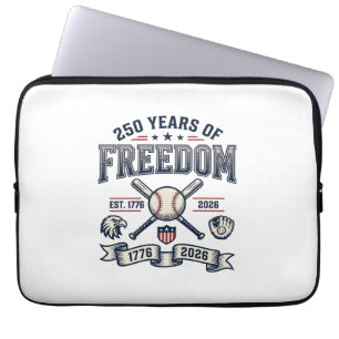250 Years of Freedom Patriotic Baseball Design_1 Laptop Sleeve