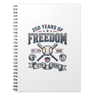 250 Years of Freedom Patriotic Baseball Design_1 Notebook