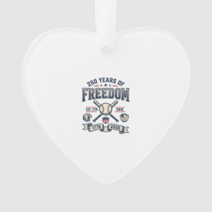 250 Years of Freedom Patriotic Baseball Design_1 Ornament