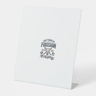 250 Years of Freedom Patriotic Baseball Design_1 Pedestal Sign