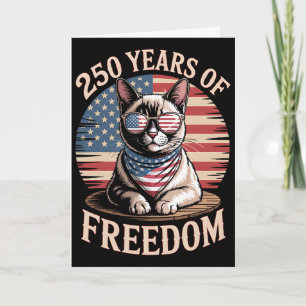 250 Years Of Freedom Patriotic Cat America 2026 4t Card