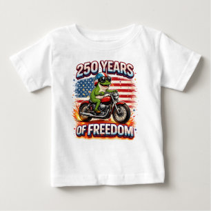 250 Years Of Freedom Patriotic Frog Biker USA Baby T-Shirt