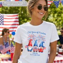 250 Years of Freedom Patriotic Gnomes Womens