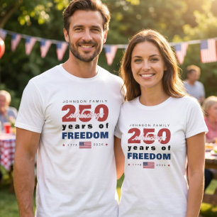 250 Years of Freedom Personalised Family Name T-Shirt