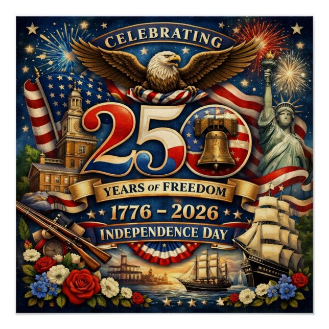 250 Years of Freedom Poster (1776–2026) (Front)