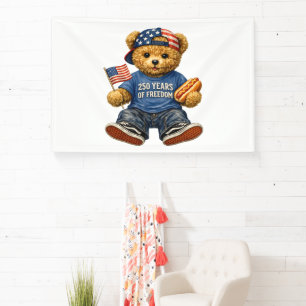 250 Years Of Freedom Teddy Bear Banner