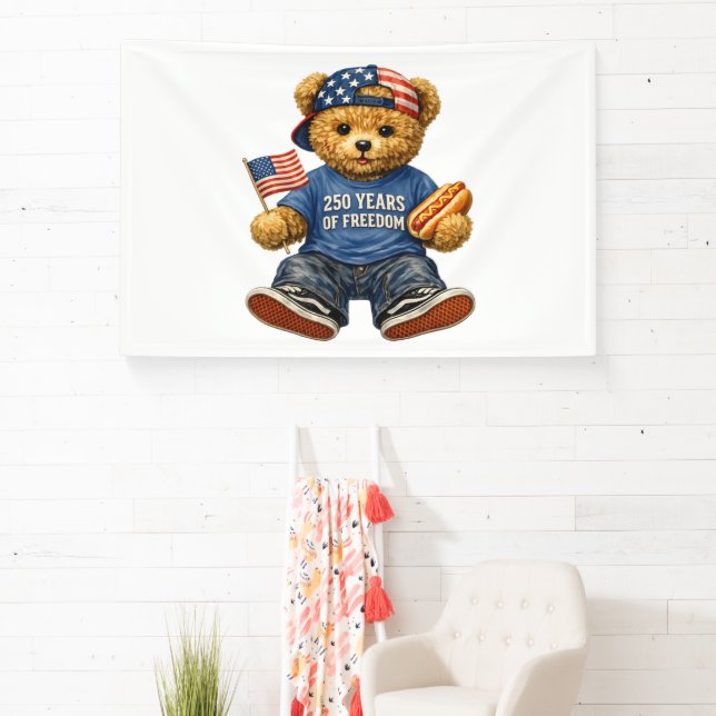 250 Years Of Freedom Teddy Bear  Banner (Insitu)