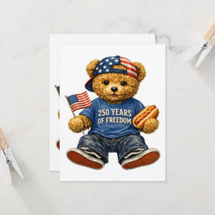 250 Years Of Freedom Teddy Bear Invitation
