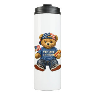 250 Years Of Freedom Teddy Bear  Thermal Tumbler