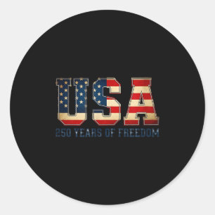 250 years of freedom usa 1776 2026 july 4th classic round sticker
