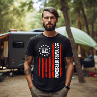 250 Years of Freedom Verticle American Flag Tri-Blend Shirt