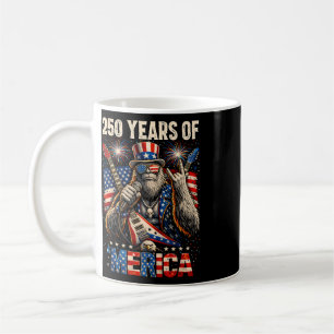 250 Years Of Merica Patriotic Bigfoot Rock 4th Of  Coffee Mug