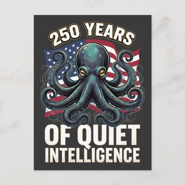250 Years of Quiet Intelligence Octopus Postcard (Front)
