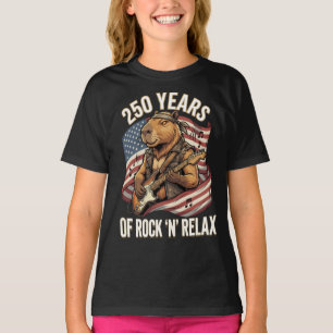 250 Years of Rock 'N' Relax Capybara Rockstar T-Shirt