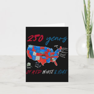 250 Years of Stars Stripes - USA MAP Card