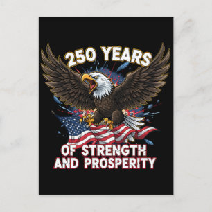 250 Years of Strength Eagle Patriotic Postcard