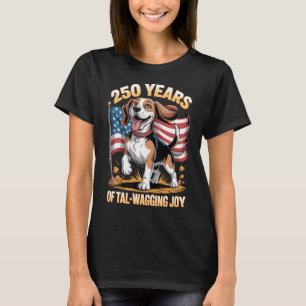 250 Years of Tail-Wagging Joy Beagle Art T-Shirt