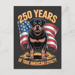 250 Years of True American Loyalty Rottweiler Postcard