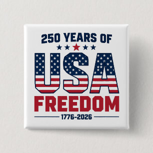 250 Years Of USA Freedom 1776 2026 Patriotic 15 Cm Square Badge