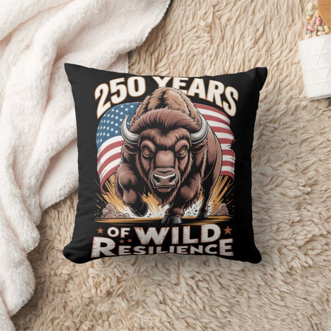 250 Years of Wild Resilience Bison Cushion (Blanket)