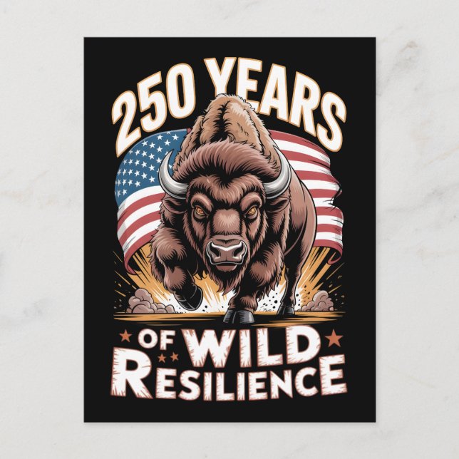 250 Years of Wild Resilience Bison Postcard (Front)