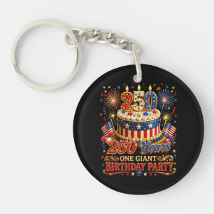 250 Years One Giant Birthday 250 Anniversary USA Key Ring